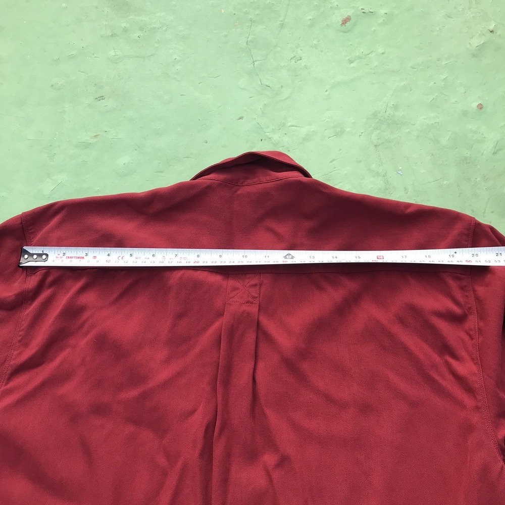 Tommy Bahama Mens Large Rose Red Button Up Shirt Long Sleeve Pocket 100% Silk - Picture 14 of 16